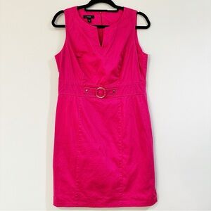 AGB Hot Pink Belted Sleeveless Dress Size 12